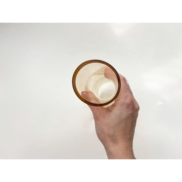 Etched Pale Yellow Glass Floral & Fruit Vintage Art Nouveau Oblique Glass Carafe - Picture 13 of 16